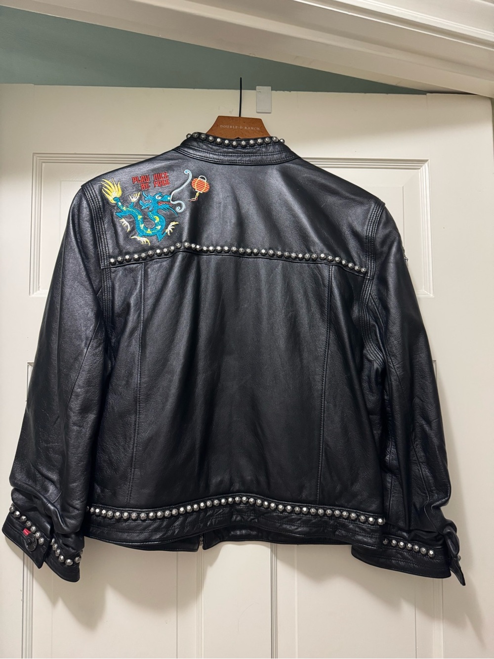 Double D Ranch RARE East Meets West Motorcycle Jacket Sz. Large - Picture 3 of 12